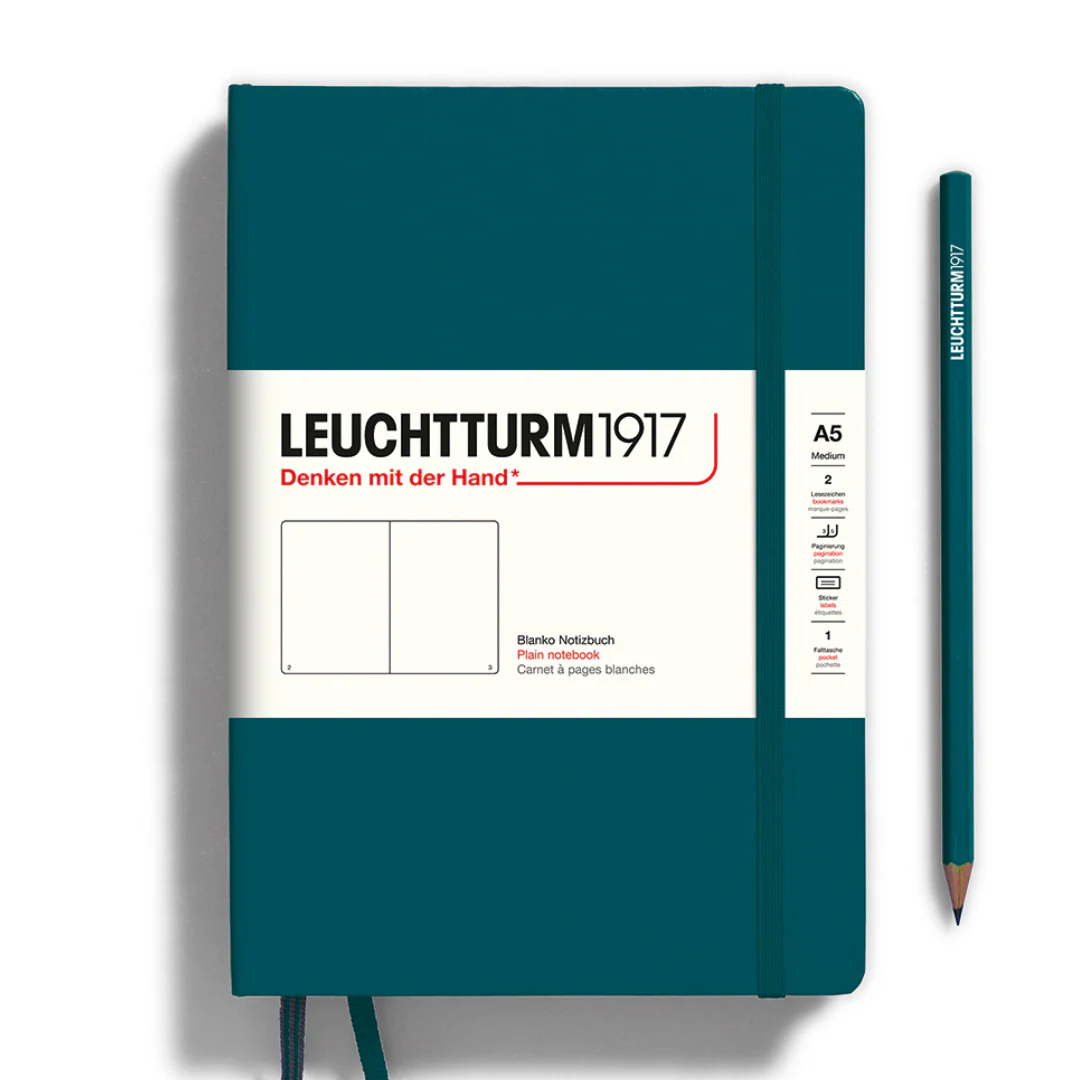 Leuchtturm1917 A5 Medium Hardcover Notebook - Plain / Pacific Green