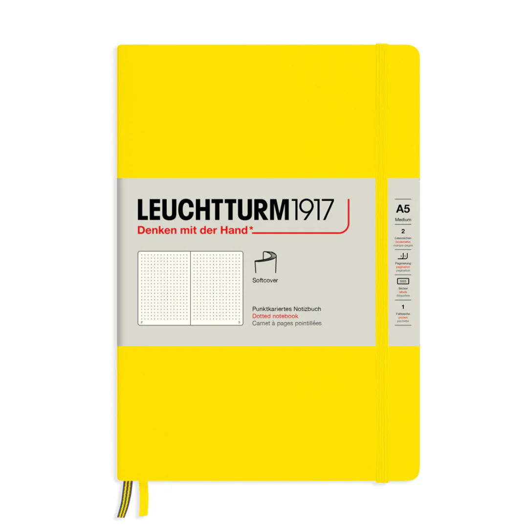 Leuchtturm1917 A5 Medium Softcover Notebook - Dotted / Lemon - Image 3