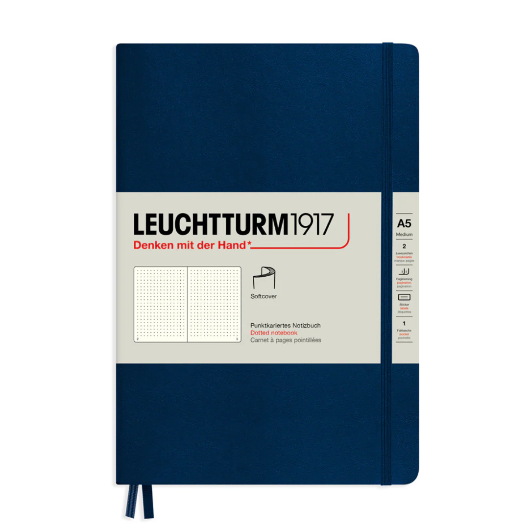 Leuchtturm1917 A5 Medium Softcover Notebook - Dotted / Navy - Image 3