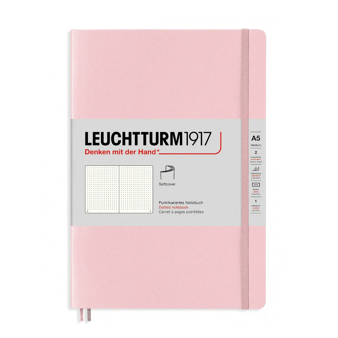 Leuchtturm1917 A5 Medium Softcover Notebook - Dotted / Powder - Image 3