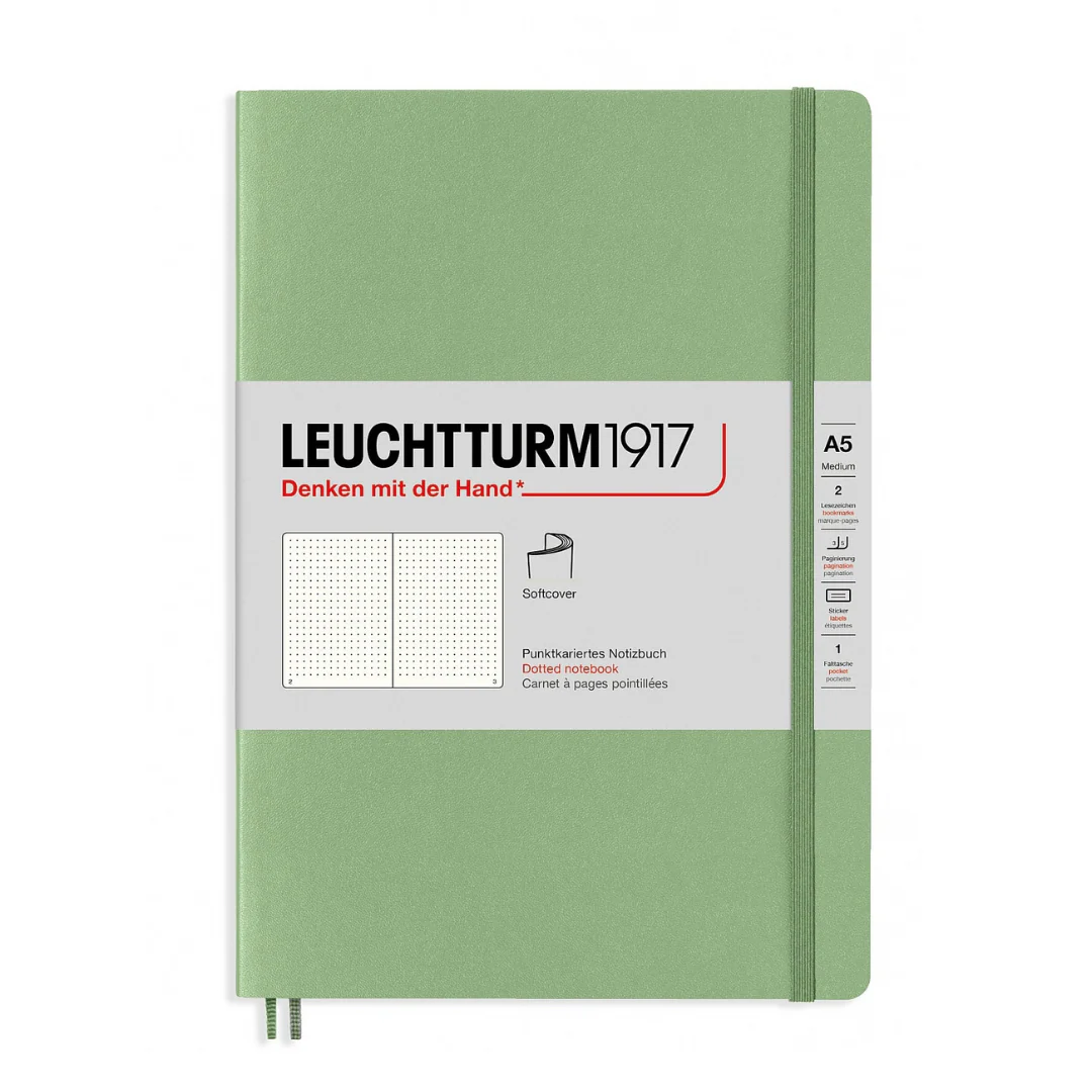 Leuchtturm1917 A5 Medium Softcover Notebook - Dotted / Sage - Image 3
