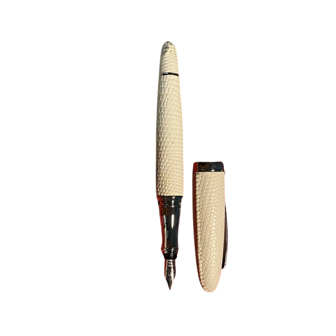 Luxo Limited Edition Leather Fountain Pen - Ivory (Fine Nib) - Image 3