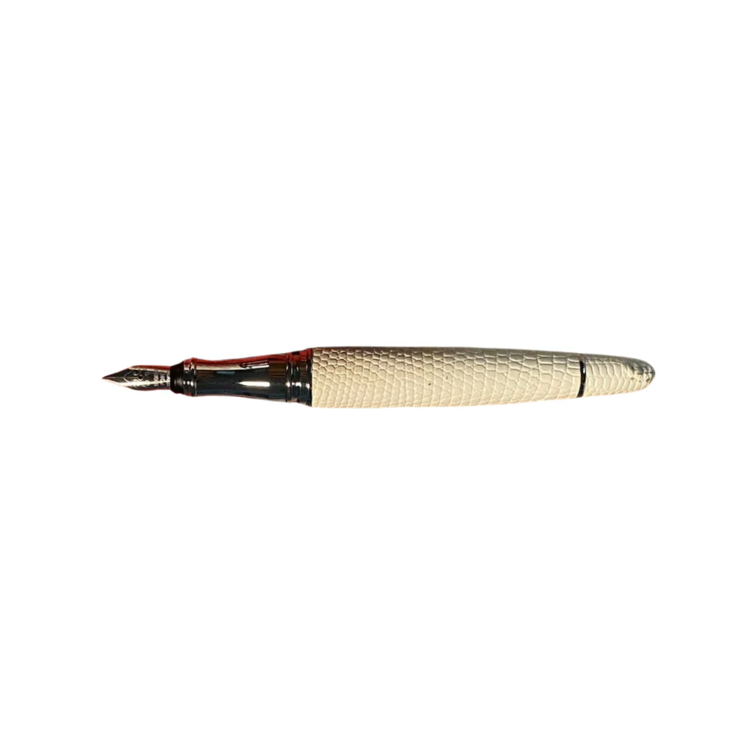 Luxo Limited Edition Leather Fountain Pen - Ivory (Fine Nib) - Image 4