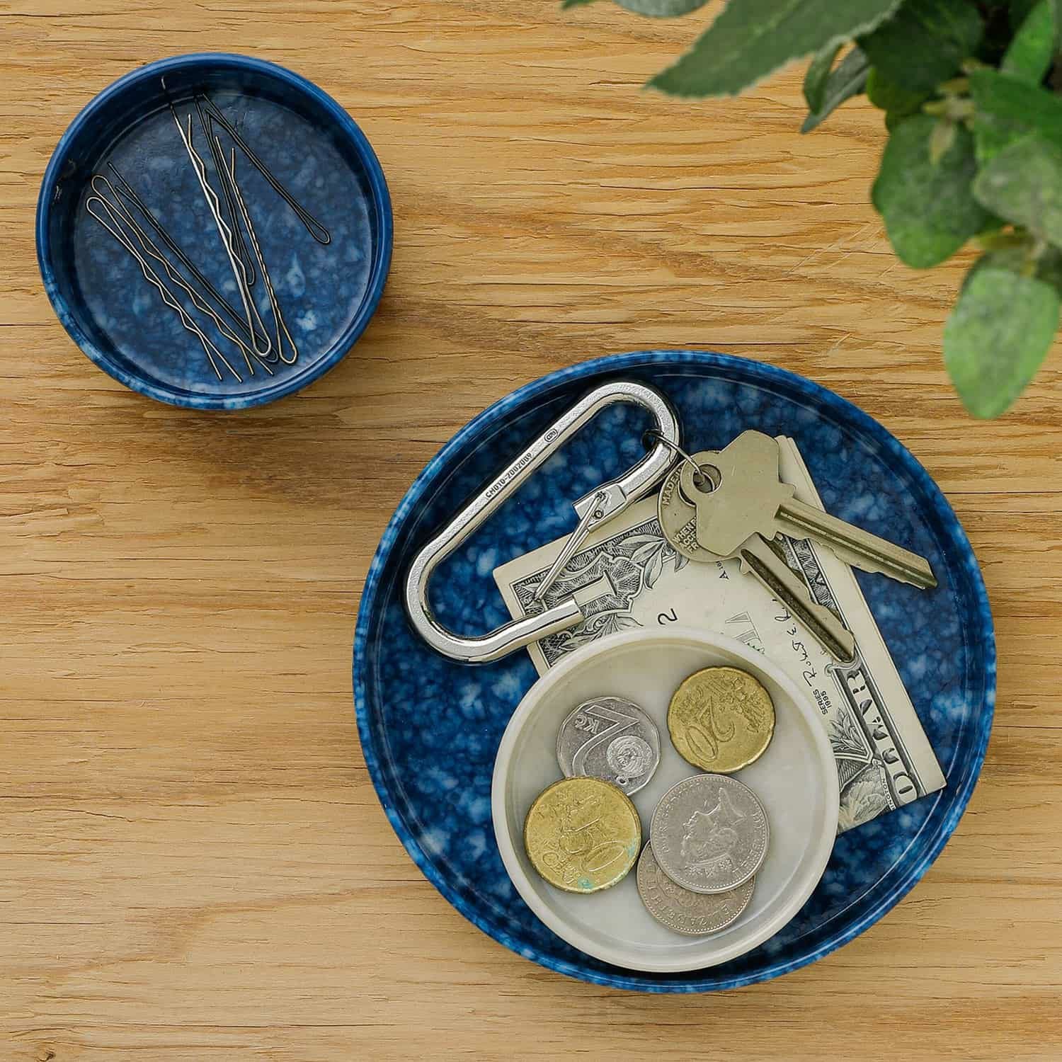 Hightide Marbled Melamine Stacking Tray Small - Navy - Image 3