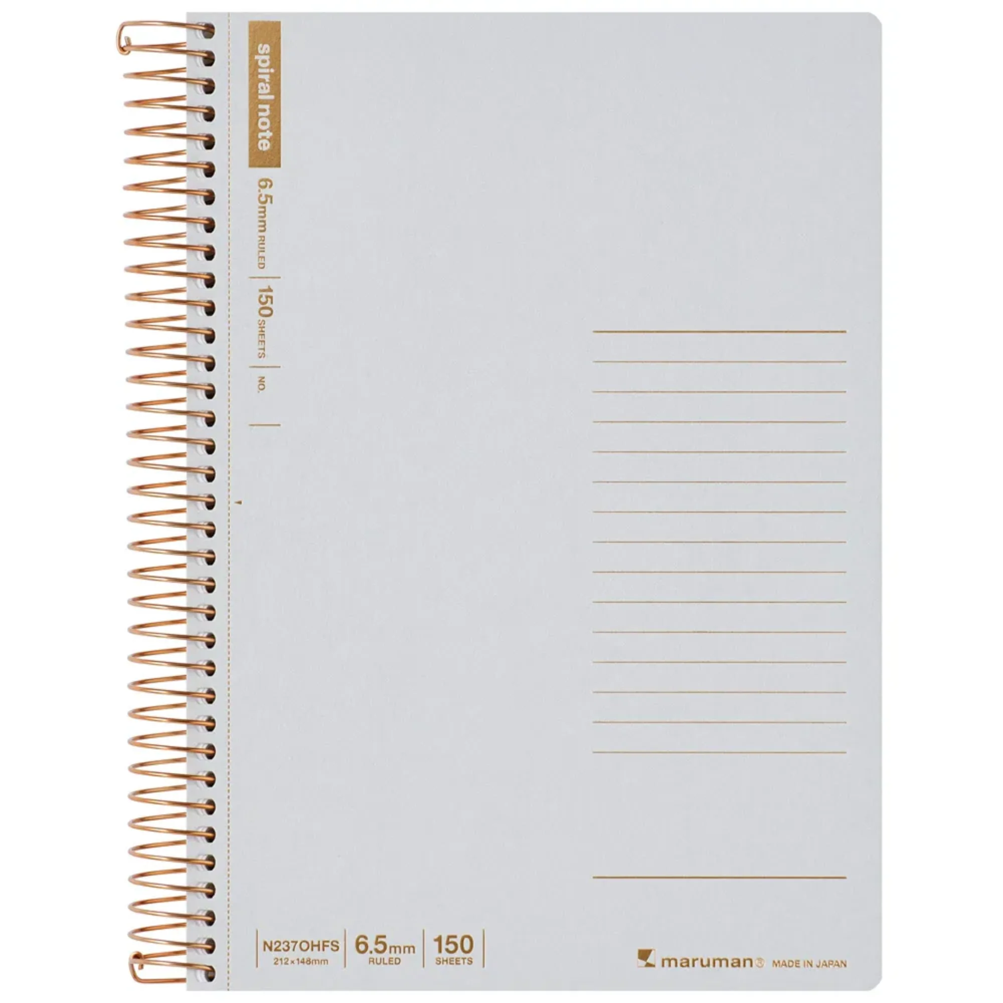 Maruman A5 Spiral Note BASIC 6.5mm 150 Sheet - Grey