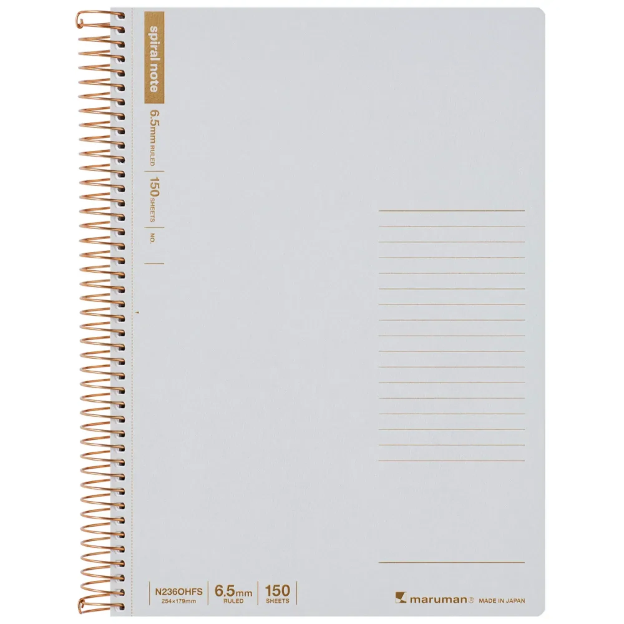Maruman B5 Spiral Note BASIC 6.5mm 150 Sheet - Grey