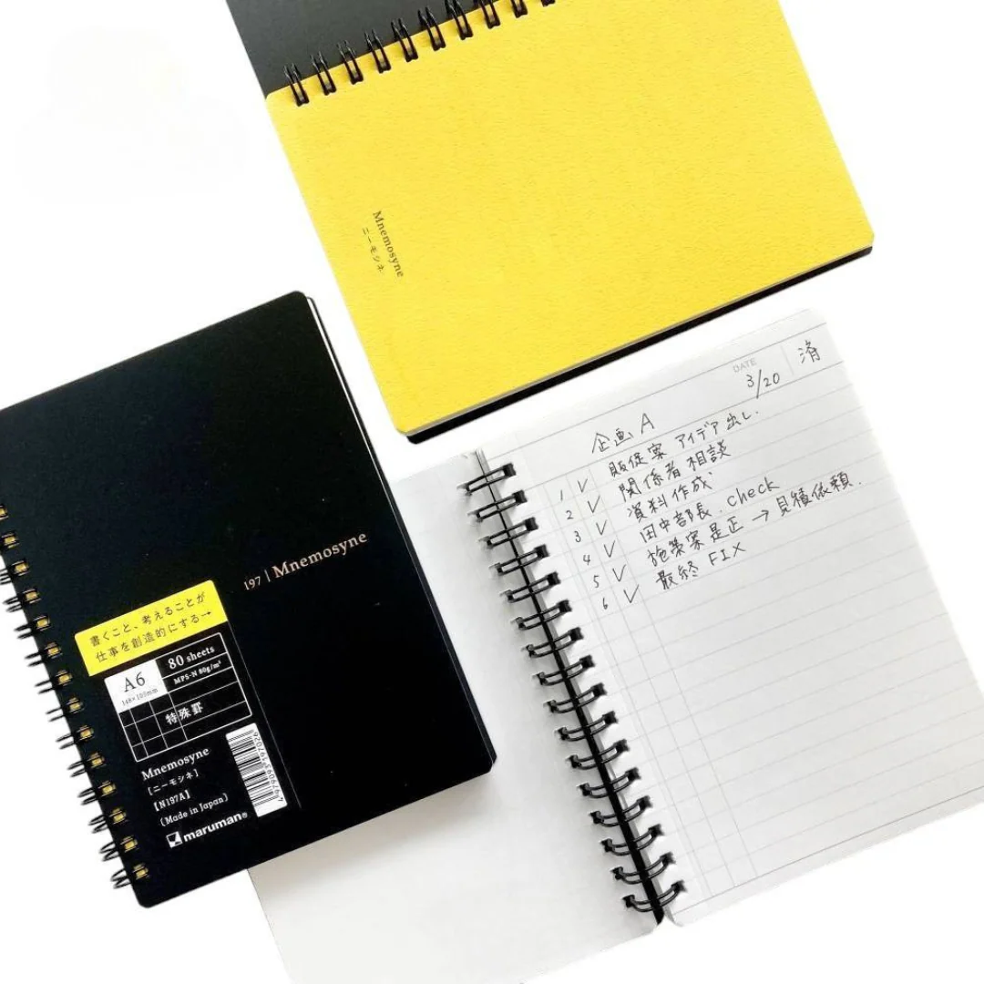 Maruman Mnemosyne A5 Notebook - Dot Grid (Black) - Image 8