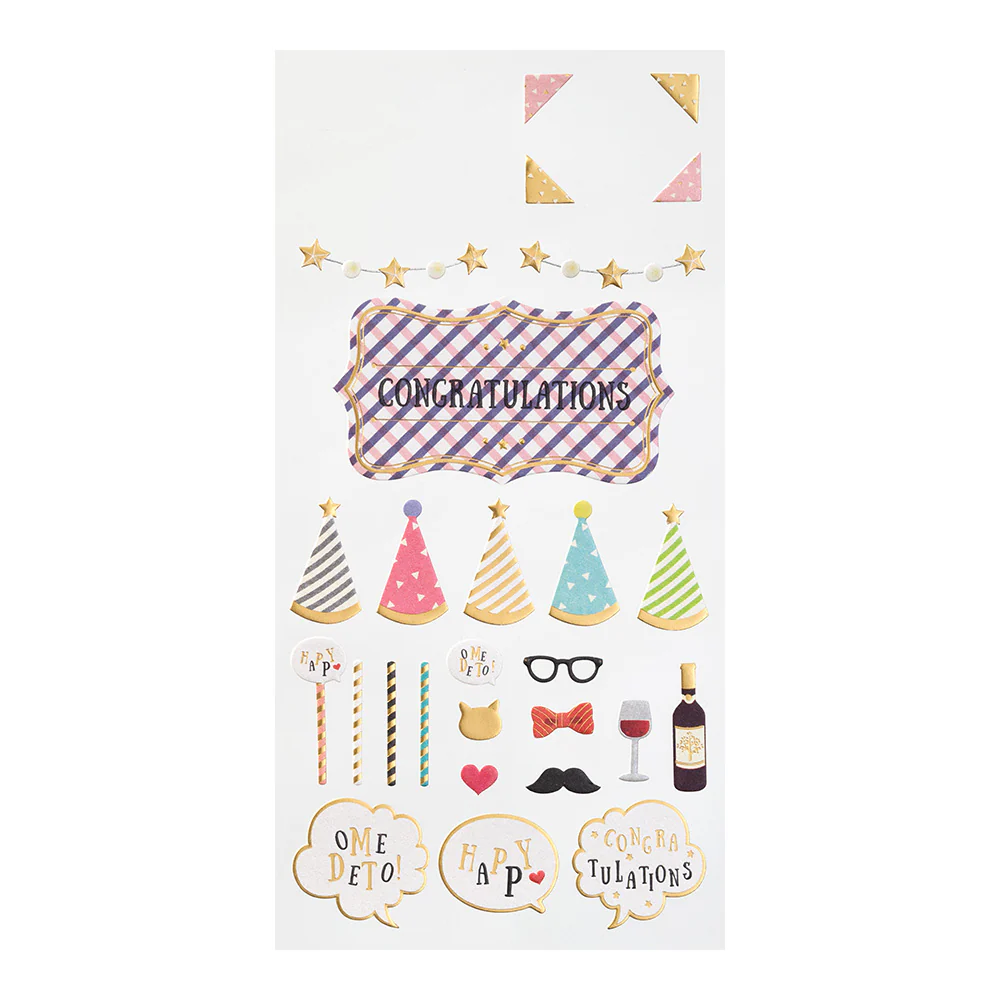 Midori Sticker 2360 PaperCraft Museum Title Congratulations -Title Seal