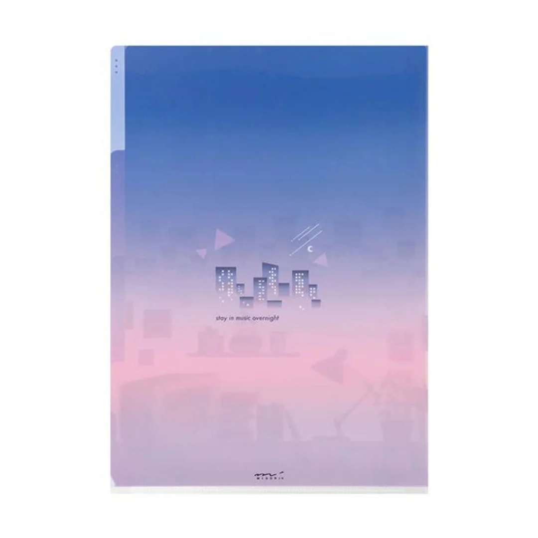 Midori A4 3 Pockets Clear Folder - City Pop - Image 2