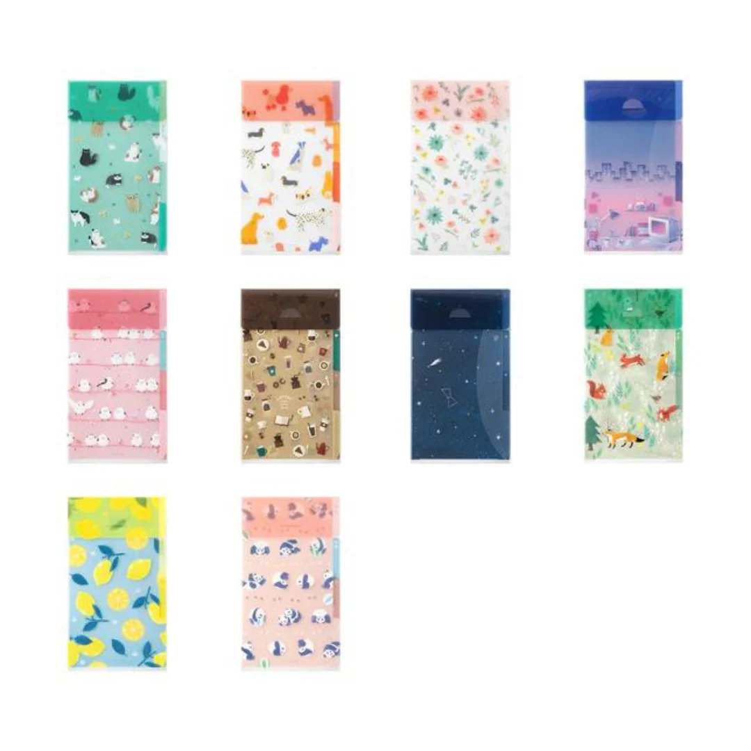 Midori A5 Slim 3 Pockets Clear Folder with Flap - City Pop - Image 3
