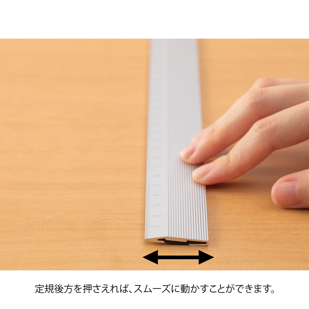 Midori Aluminum Aluminum Ruler - 30cm Non-Slip Silver - Image 4