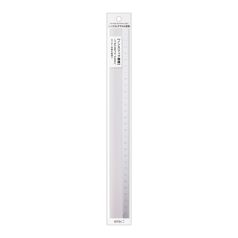 Midori Aluminum Aluminum Ruler - 30cm Non-Slip Silver - Image 7