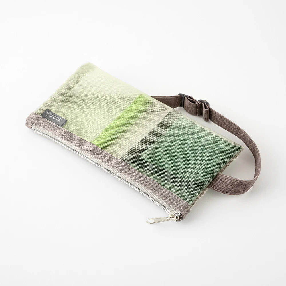 Midori Book Band Pen Case (B6-A5) - Mesh Green - Image 3