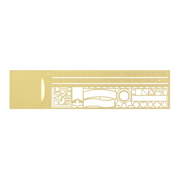 Midori Clip Brass Ruler Decorative Pattern