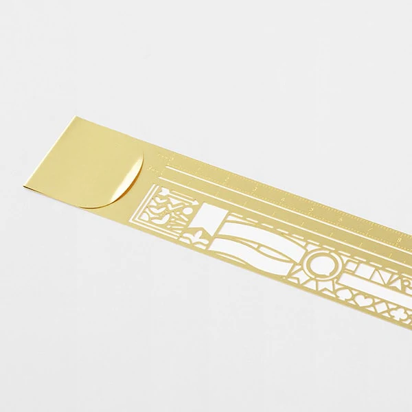 Midori Clip Brass Ruler Decorative Pattern - Image 2