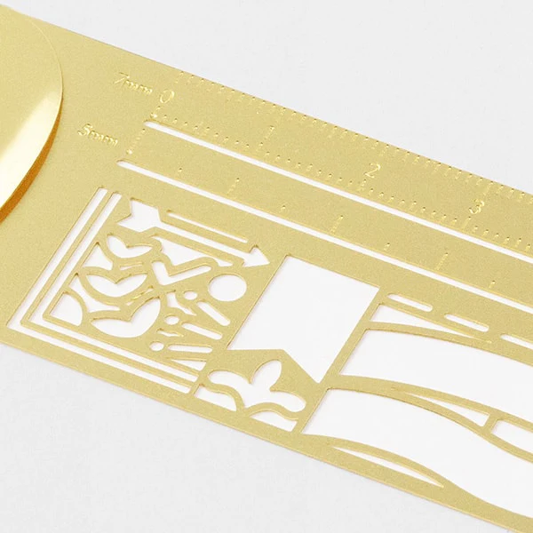 Midori Clip Brass Ruler Decorative Pattern - Image 6