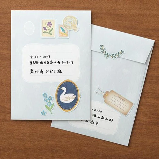 Midori Letter Set Collage - Bird Pattern - Image 7