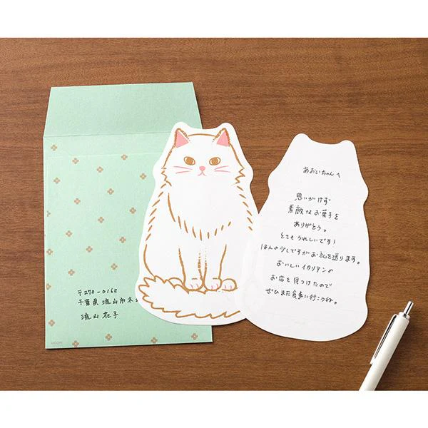 Midori Letter Set Die-Cut Animal - Cat Pattern - Image 2