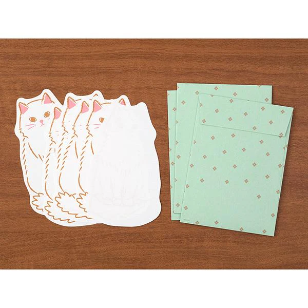Midori Letter Set Die-Cut Animal - Cat Pattern - Image 3