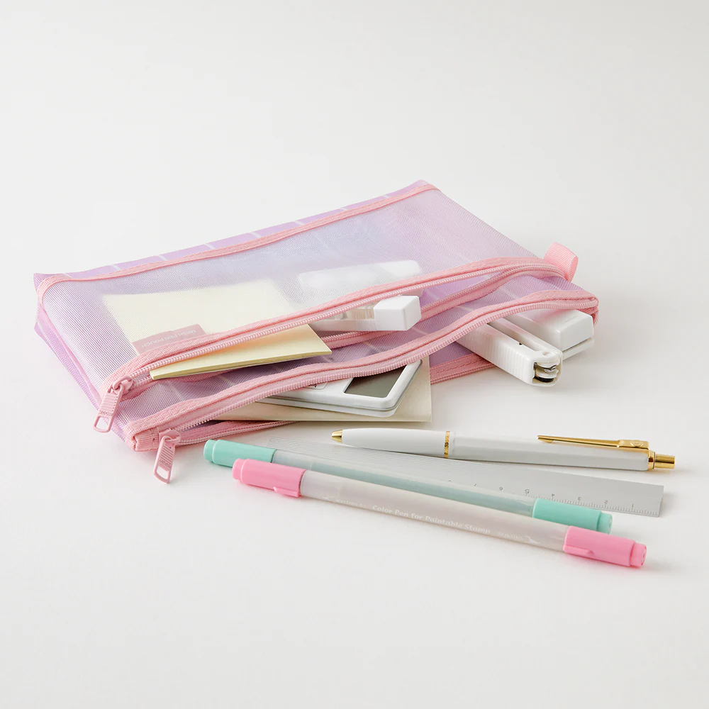 Midori Mesh Pen Pouch - Stripe Purple [Limited Edition] - Image 3