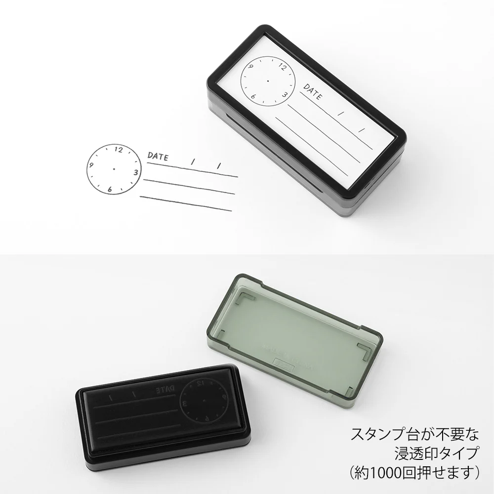 Midori Paintable Stamp Pre-inked Half Size Keep Track of Time - Image 4