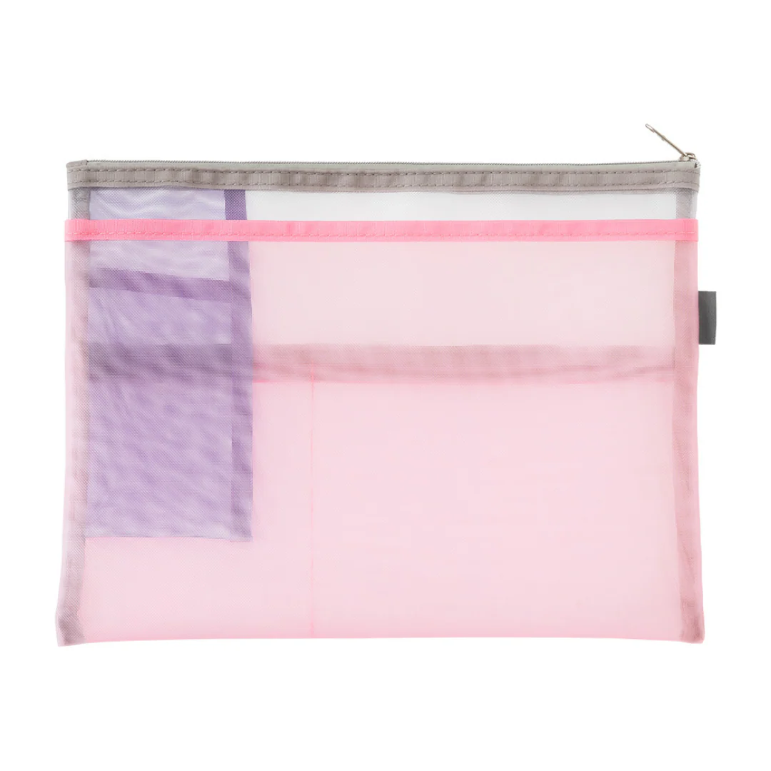 Midori Pen & Tool Pouch (B5) Mesh - Pink - Image 3