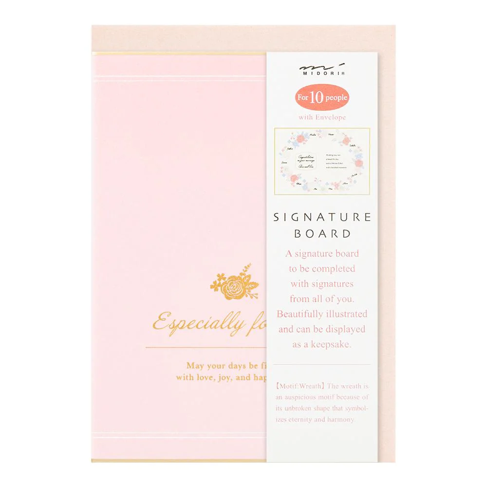 Midori Wreath Foldable Signature Board B6 With Envelope (For 10 People)