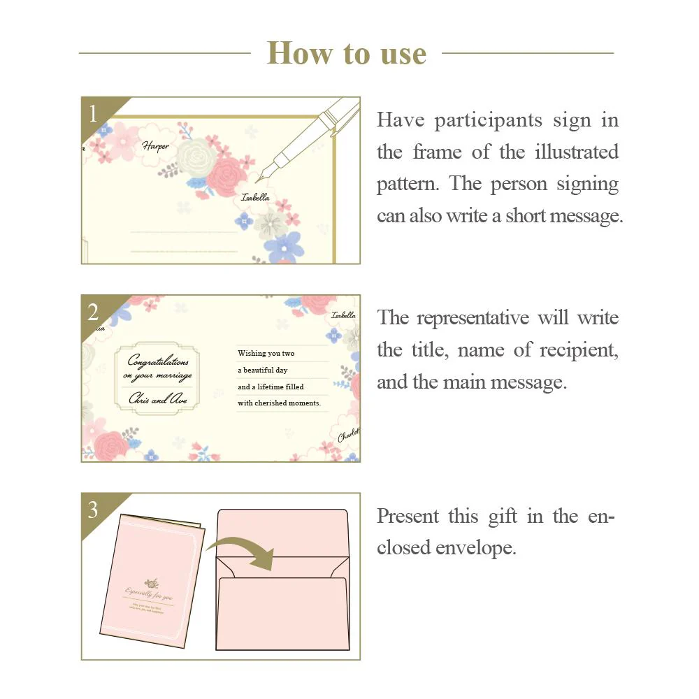 Midori Wreath Foldable Signature Board B6 With Envelope (For 10 People) - Image 7