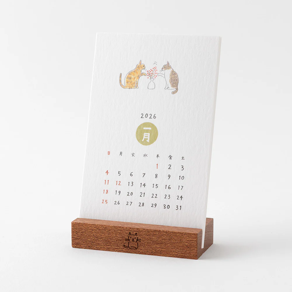 Midori Stand Calendar 2026 - Cat - Image 3