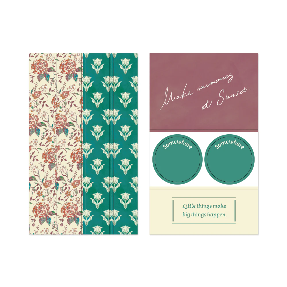 Midori Yuka Takamaru Decoration Stickers - Dark Red - Image 3