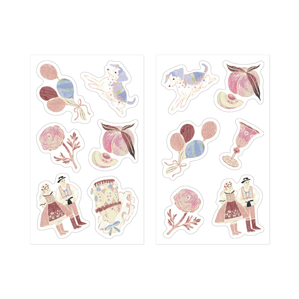 Midori Yuka Takamaru Decoration Stickers - Pink - Image 2