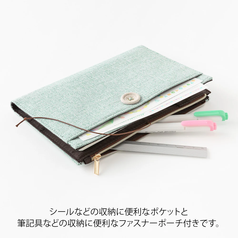 Midori Yuru Log Notebook Cover [B6] - Cloth Light Blue - Image 8