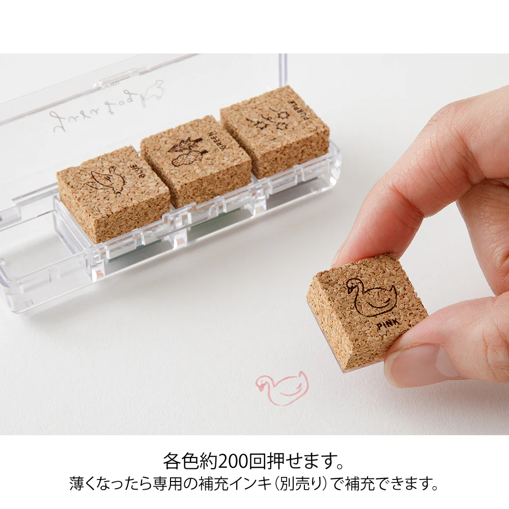 Midori Yuru Log Pre-inked Stamp - Forest Scenery - Image 4