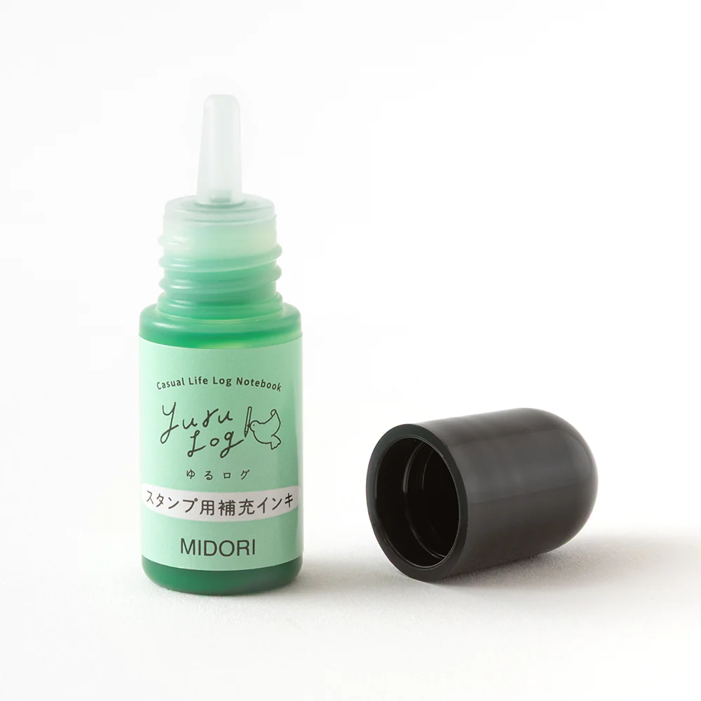 Midori Yuru Log Stamp Pre-inked Refill Ink - Green - Image 2