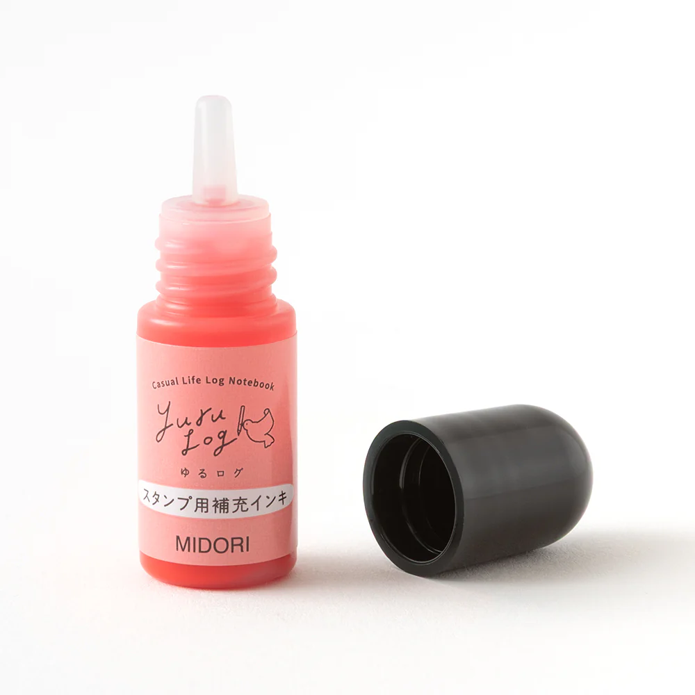 Midori Yuru Log Stamp Pre-inked Refill Ink - Pink - Image 2