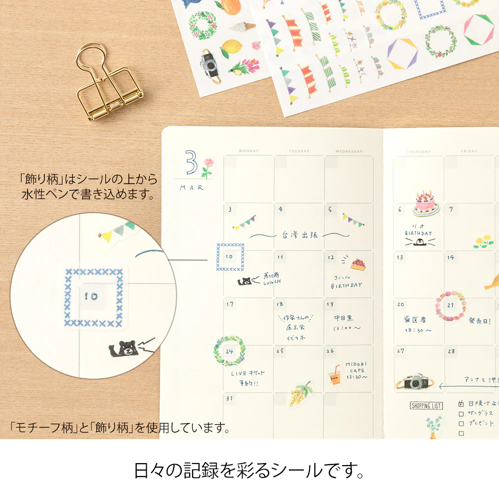 Midori Yuru Log Sticker (1 Sheet) - Decoration - Image 5