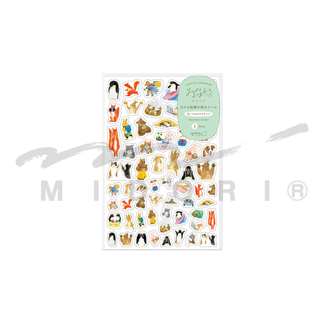 Midori Yuru Log Sticker (1 Sheet) - Animal - Image 4