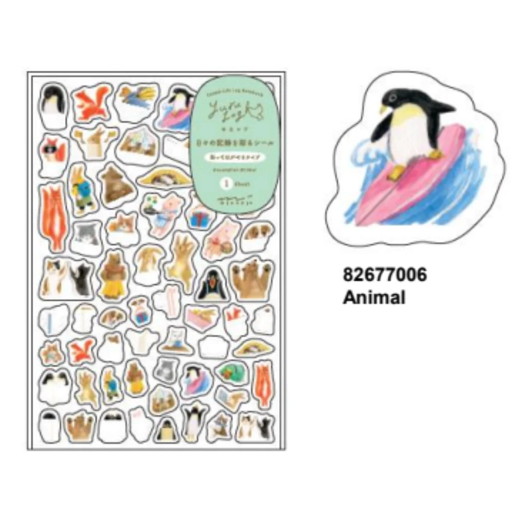 Midori Yuru Log Sticker (1 Sheet) - Animal - Image 7