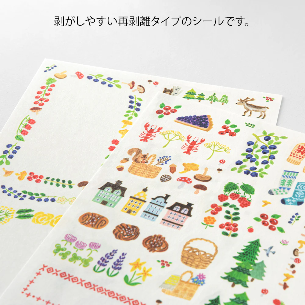 Midori Yuru Log Sticker (2 Sheets) - Scandinavia - Image 7