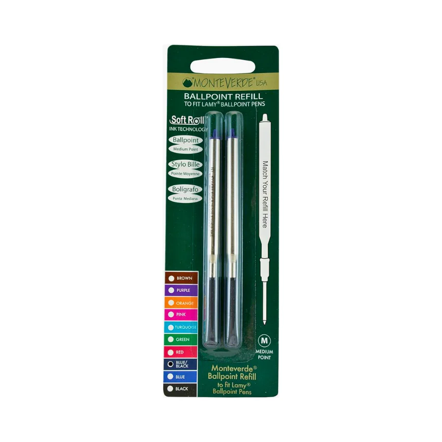 Monteverde Soft Roll Ballpoint Refill To Fit Lamy Ballpoint Pen Blue Black - Image 3