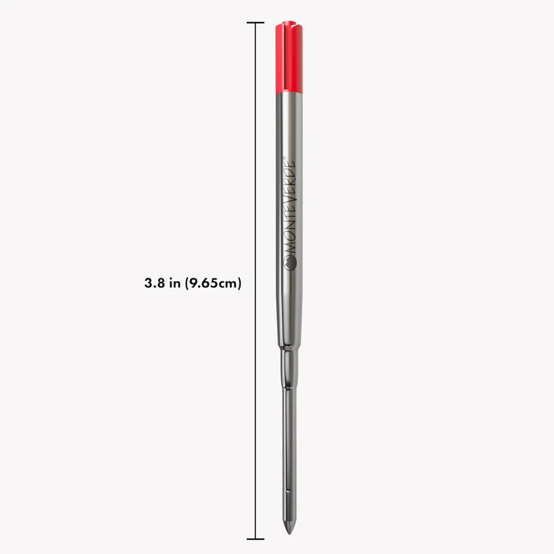 Monteverde Soft Roll Ballpoint Refill To Fit Parker Ballpoint Pen (Pack of 2) - Red / Medium - Image 3