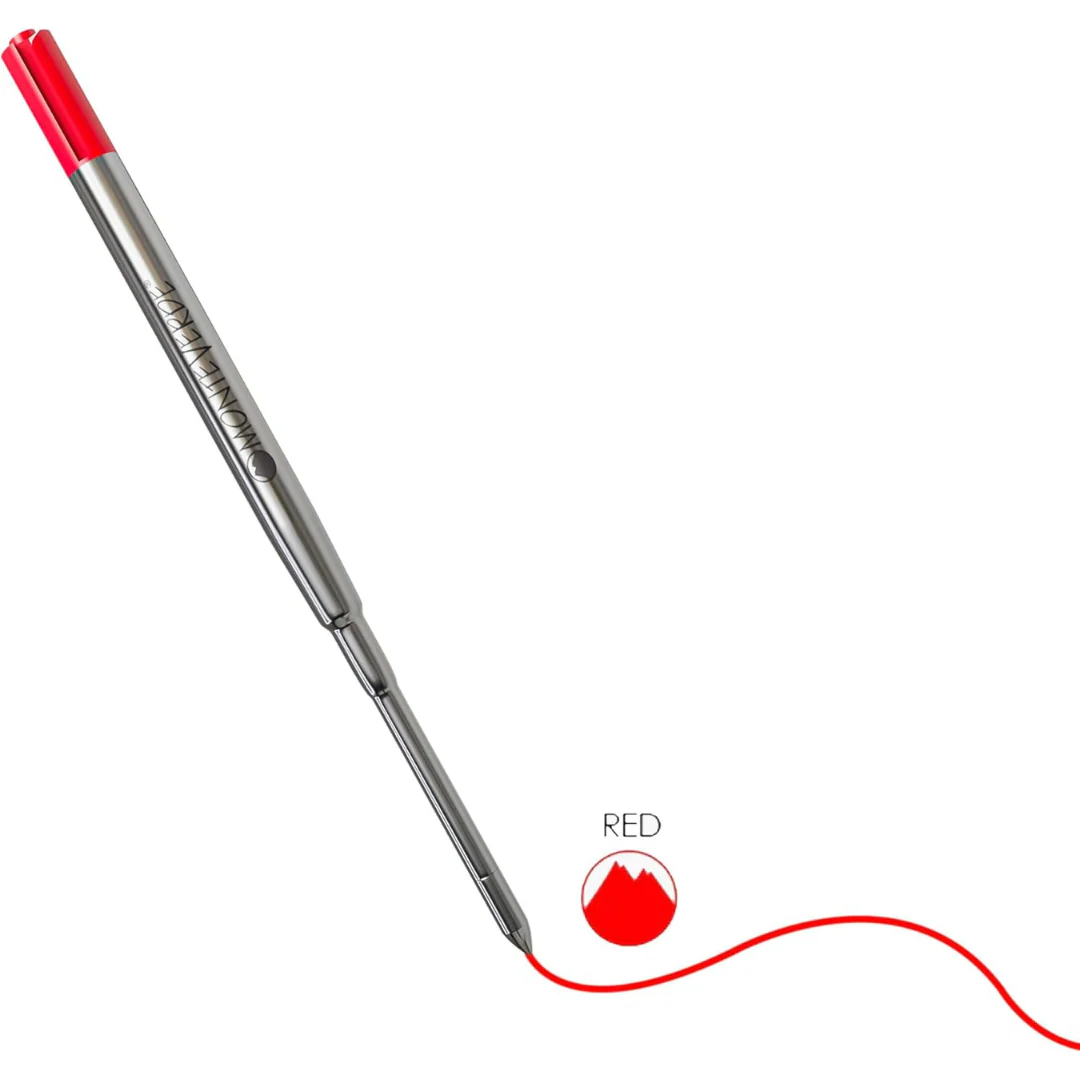 Monteverde Soft Roll Ballpoint Refill To Fit Parker Ballpoint Pen (Pack of 2) - Red / Medium - Image 6