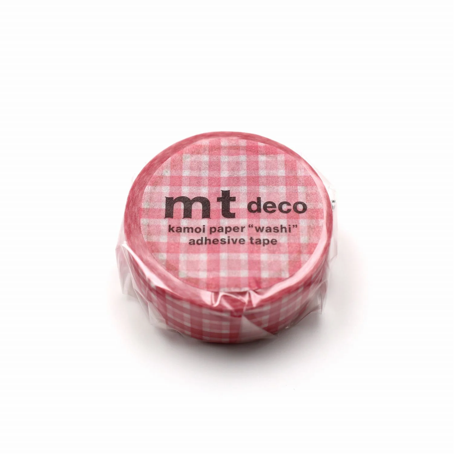 MT 1P Kamoi Washi Tape - Overlapped Wide Gingham Pink - Image 2
