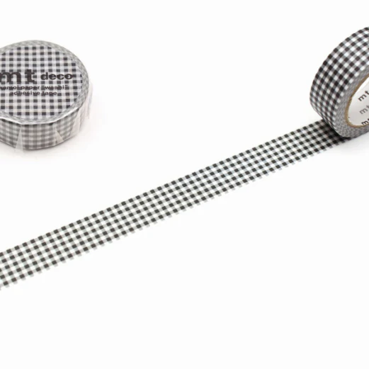 MT Deco Washi Tape - Delicate Black Checkered - Image 3