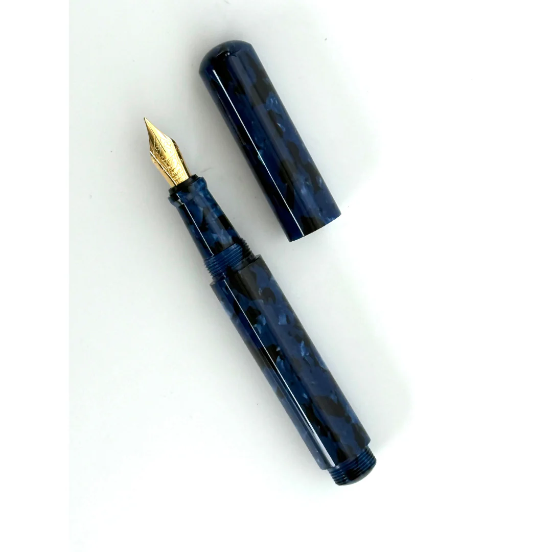 Onishi Hand Made POCKET Fountain Pen (NEW!) - Blue Marble
