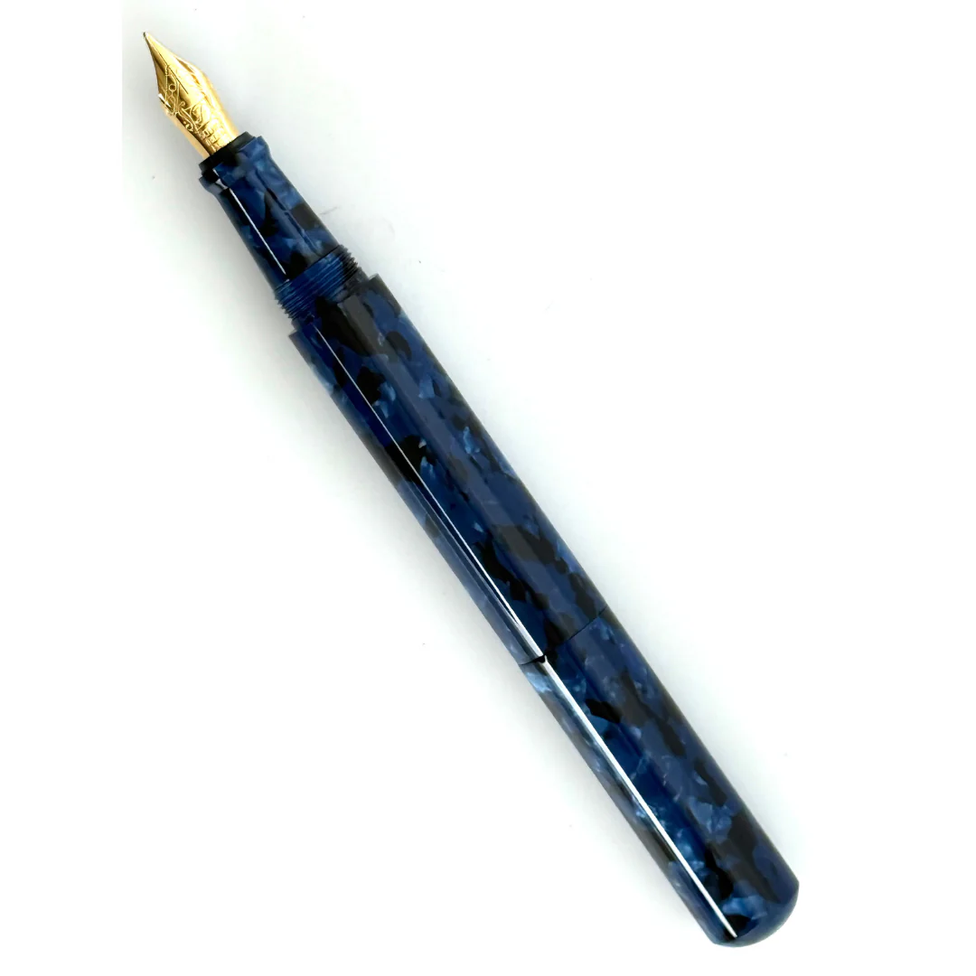 Onishi Hand Made POCKET Fountain Pen (NEW!) - Blue Marble - Image 3