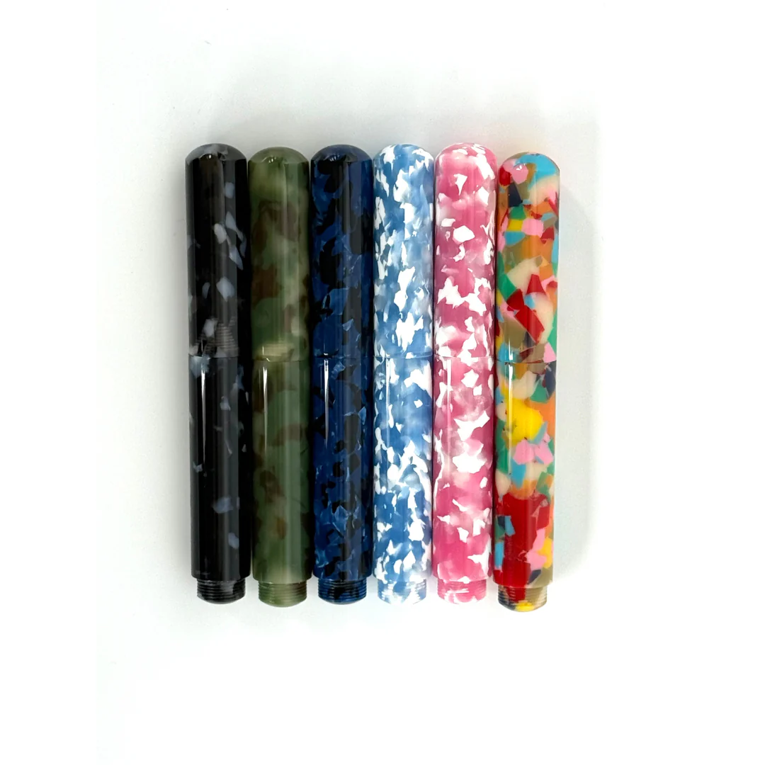 Onishi Hand Made POCKET Fountain Pen (NEW!) - Blue Marble - Image 5