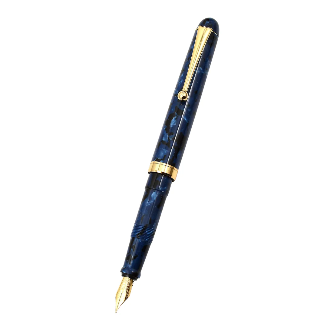 Onishi Hand Made POCKET Fountain Pen with CLIP - Blue Marble