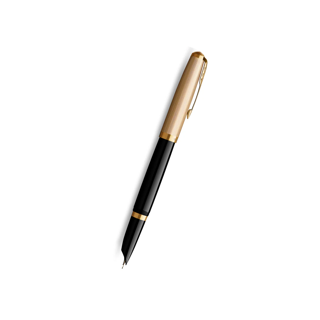 Parker 51 Deluxe Premium Black GT 18k Gold Nib Fountain Pen - Fine Nib - Image 3