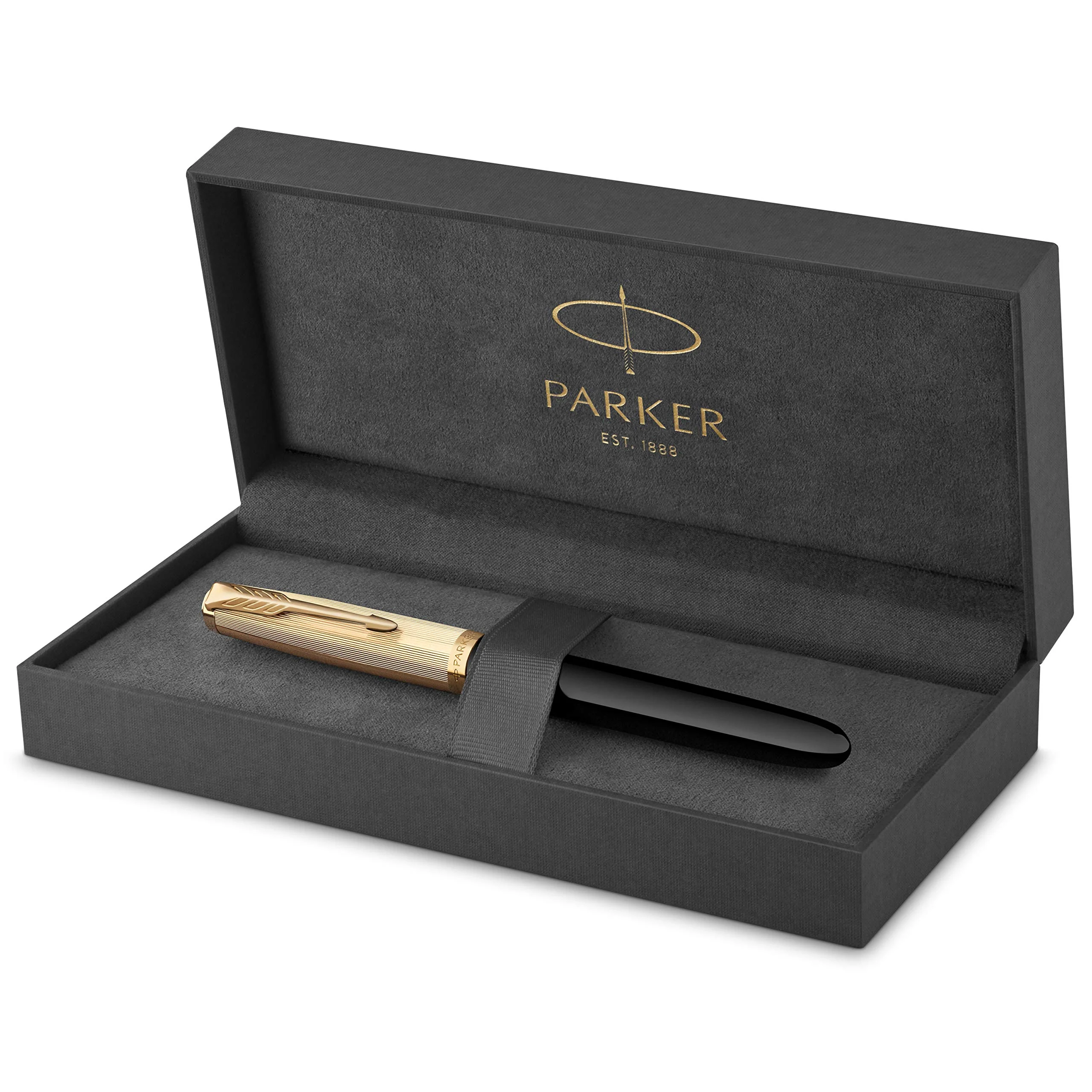 Parker 51 Deluxe Premium Black GT 18k Gold Nib Fountain Pen - Fine Nib - Image 5